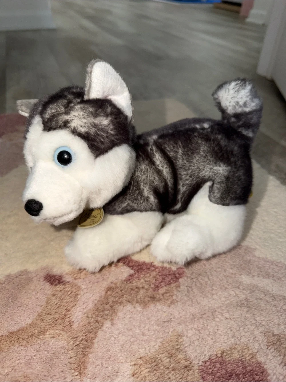 Miyoni Plush Husky Puppy Soft Toy - White & Gray